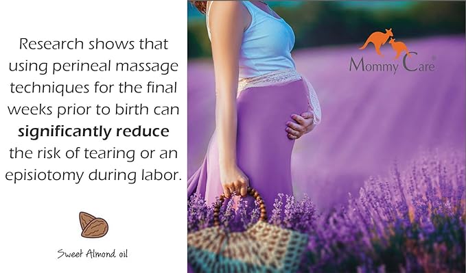 Mommy Care Perineal Massage Oil Labor Preparation, Flexible Perineal Massage Oil, Sweet Almond Oil For Pregnancy and Postpartum Recovery 100ml/3.38 fl.oz Certified Organic All Natural-VivaGrace Women