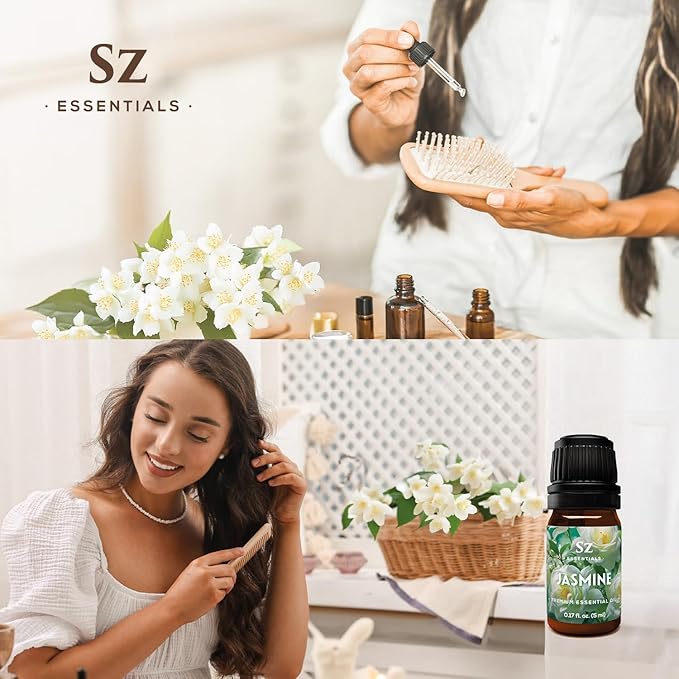 Jasmine Absolute Essential Oil – 100% Pure & Undiluted – 4 Jasminum Species – Divine Floral & Exotic Scent! – Aromatherapy & Natural Perfumery - Therapeutic Grade & Vegan – 0.17oz (5mL)-VivaGrace Women