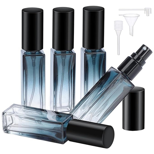 Segbeauty Travel Perfume Bottle Refillable, 5pcs 10ML Mini Glass Perfume Containers with Funnel and Pipette, Empty Portable Leak-proof Fragrance Bottles Spray Atomizer Pump Bottle Kit for Toiletries-VivaGrace Women