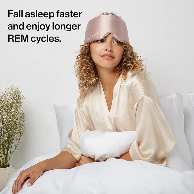 Dore & Rose Deep Sleep Mask Light Blocking, 23 Momme Mulberry Silk Eye Mask, Ultra Soft, Adjustable - Travel Sleeping Mask for Men & Women - Lotus-VivaGrace Women