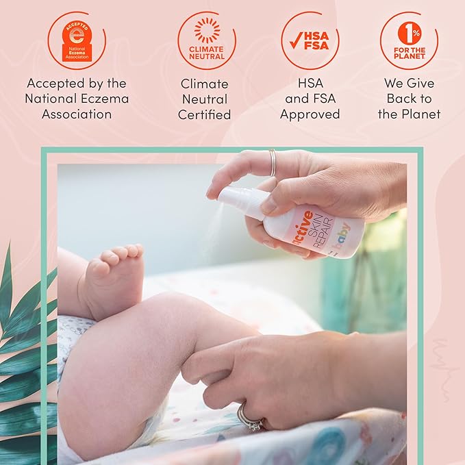 Active Skin Repair Natural, Non-Toxic, No Sting Baby Spray First Aid Safe For Use on Diaper Rash, Baby Acne, Eczema, Cuts, Wounds, Scrapes, and Other Skin Irritations (3 oz. Spray)-VivaGrace Women