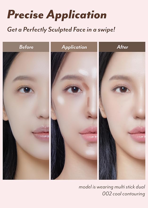 I'M MEME I'm Multi Stick Dual | Two Shade Shading and Highlighting Matte Finish | Suitable for Beginners Portable Size | 002 Cool Contouring-VivaGrace Women