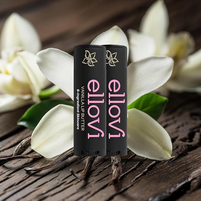 Natural Lip Butter Lip Balm - Vanilla - Pure Enough to Eat - Made With Just 6 Vegan Ingredients - 100% Natural & Organic Moisturizing Lip Care for All Day Hydration (2-Pack)-VivaGrace Women