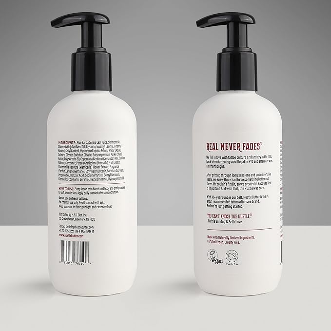 Hustle Butter Tattoo Aftercare - Daily Moisturizing Lotion - Naturally Derived Vegan Cruelty Free - Everyday All Over Use for Tattoos - 9 fl oz-VivaGrace Women