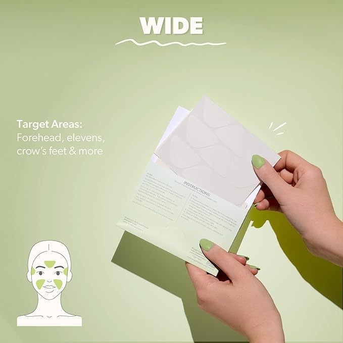 Smoothies Wide Wrinkle Patches for Face Overnight - Facial Patches for Elevens, Crows Feet and more, 144 Facial Adhesives per Box - Face Tape, Made in the USA-VivaGrace Women