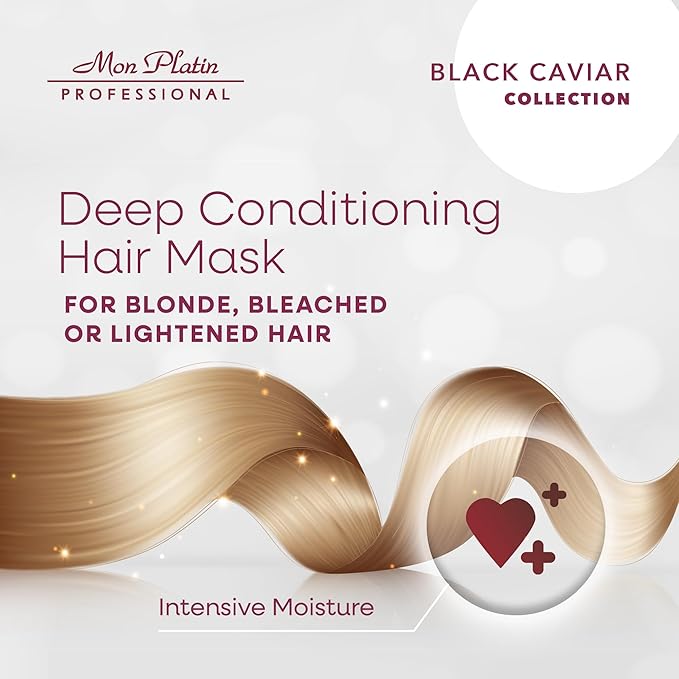 Mon Platin Professional Black Caviar Blonde Hair Mask & HY Loren Blonde Hair Shampoo, Intensive Moisturizing Treatments for Blonde, Bleached & Color-Treated Hair, SLS/SLES/Salt-Free, 500ml Each-VivaGrace Women