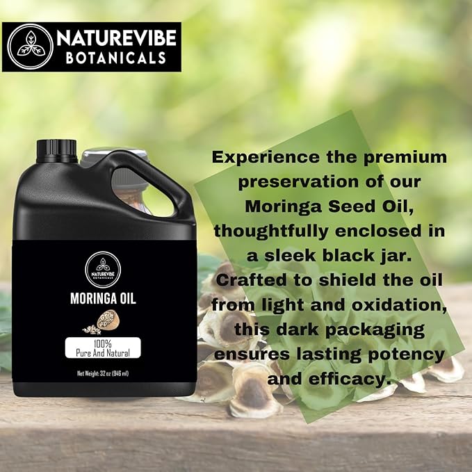 Naturevibe Botanicals Moringa Oil 32 Ounces | 100% Pure and Natural | Great for Skin Care and Hair Care-VivaGrace Women