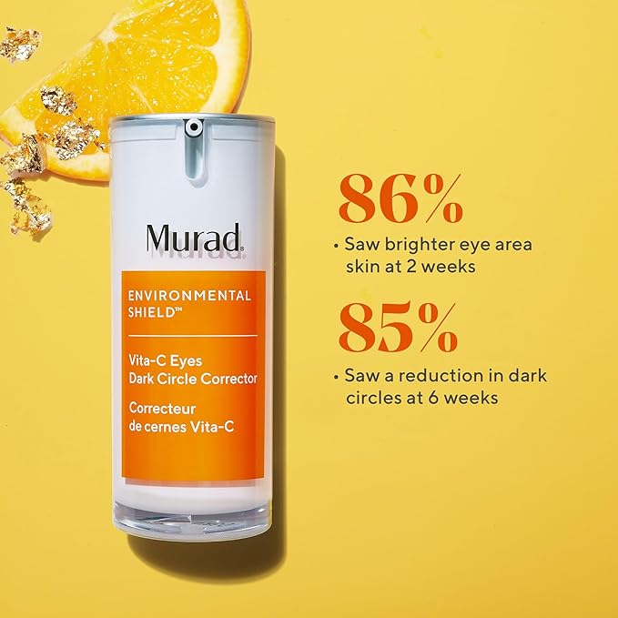 Murad Vita-C Eyes Dark Circle Corrector – Environmental Shield Vitamin C Brightening Serum – Anti-Aging Treatment for Puffiness and Wrinkles, 0.5 Fl Oz-VivaGrace Women