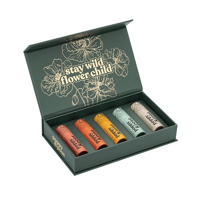 Jumbo Lip Balm Gift Set (5-Pack) | Poppy & Pout All Natural Lip Balms & Moisturizers | Hydrates with Beeswax, Vitamin E, Organic Coconut Oil | Cruelty-Free | Lip Balm in Recyclable Cardboard Tube-VivaGrace Women