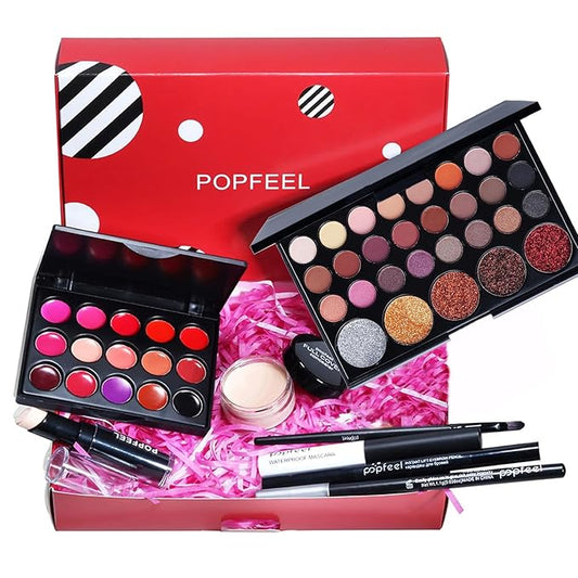 Makeup Kit for Women Full Kit, All in One Makeup Gift Set, Make up Kits for Beginners and Professionals - Eyeshadow Palette, Lipstick, Mascara, Concealer, Brush, Eyeliner, Eyebrow pencil-VivaGrace Women