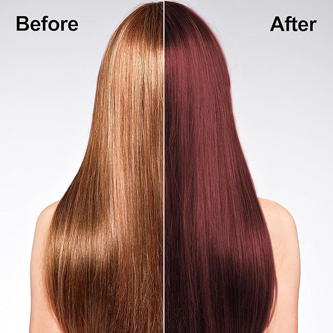Deep Wine Red Hair Dye Shampoo 3 in 1 for Gray Hair, Instant Hair Dye for Men Women, Long-lasting & Natural Hair Color Shampoo, Effect in Minutes, 16.9 Fl Oz-VivaGrace Women