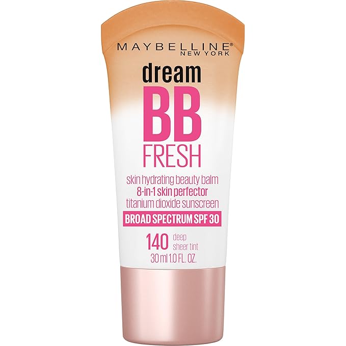 Maybelline Dream Fresh Skin Hydrating BB Cream, 8-in-1 Skin Perfecting Beauty Balm With Broad Spectrum Spf 30, Sheer Tint Coverage, Oil-Free, Deep, 1 Fl Oz-VivaGrace Women