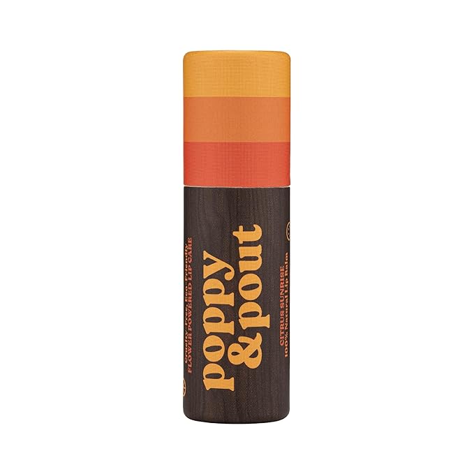 Poppy & Pout Citrus Sunrise Jumbo Lip Balm | All Natural Lip Balms & Moisturizers | Hydrates with Beeswax, Vitamin E, Organic Coconut Oil | Cruelty-Free | Lip Balm in Recyclable Cardboard Tube-VivaGrace Women