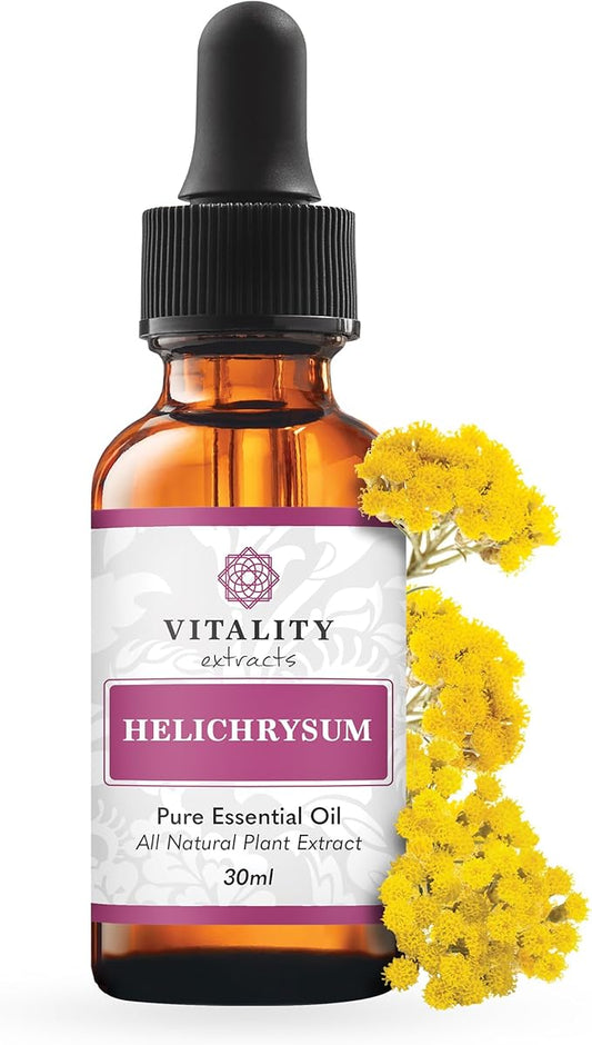 Vitality Extracts Helichrysum Essential Oil - 30ml, Helichrysum Gymnocephalum, Aromatherapy, Skin Care, Happy, Stress Relief, Aches Relief-VivaGrace Women