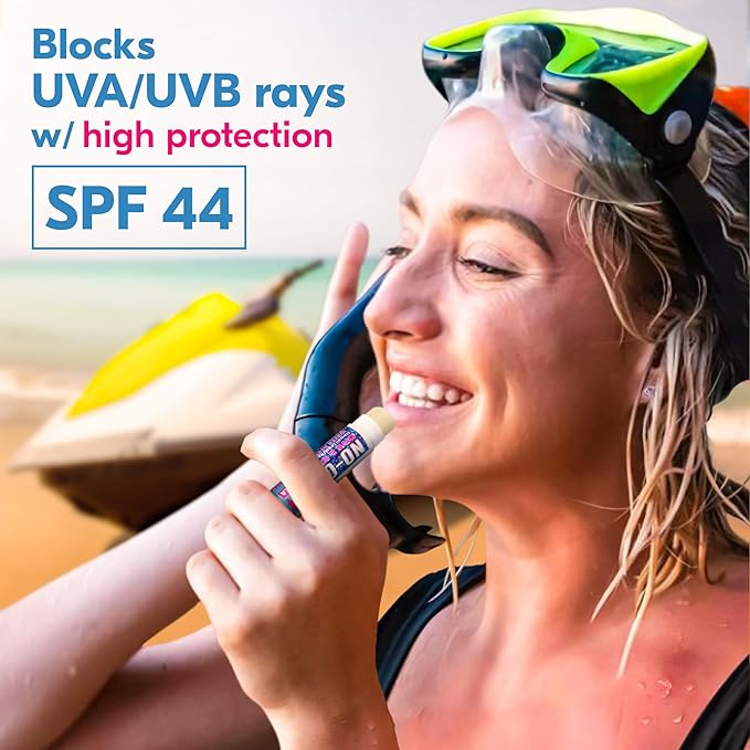 Moisturizing SPF 44 Lip Balm - Spf Lip Balm with Vitamin E | Broad Spectrum | Moisturizing | Vegan | Water Resistant Vanilla Flavor | 0.15 oz | 3 Pack-VivaGrace Women