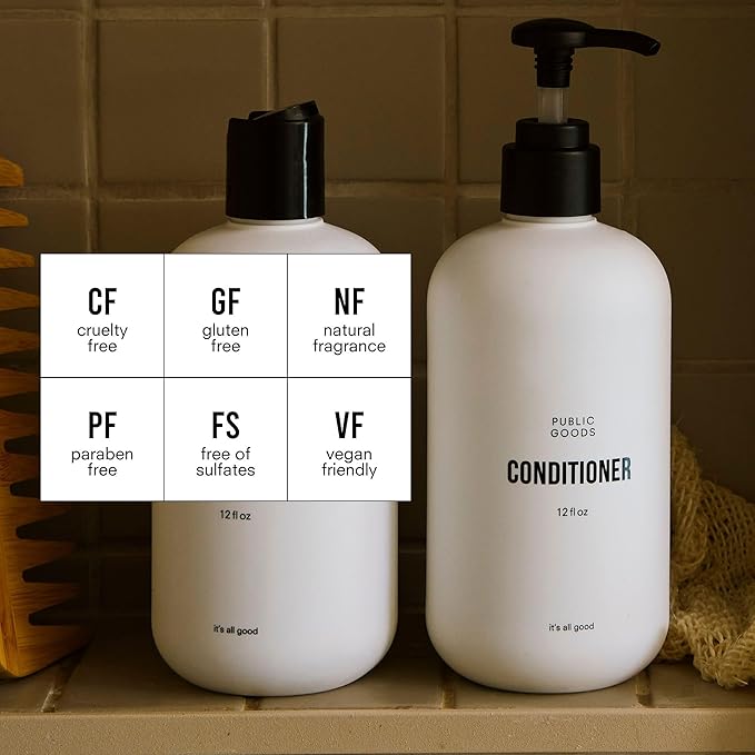 Public Goods Conditioner for Women & Men | Natural Conditioner to Protect & Moisturize Dry Hair | Made with Organic Essential Oils | Sulfate & Paraben Free | Vegan Friendly | 12 Fl Oz Bottle-VivaGrace Women