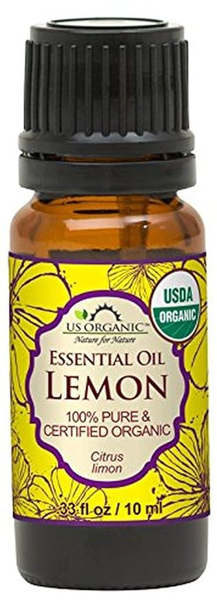 US Organic 100% Pure Lemon Essential Oil - USDA Certified Organic, Cold Pressed - W/Euro droppers (More Size Variations Available) (10 ml)-VivaGrace Women