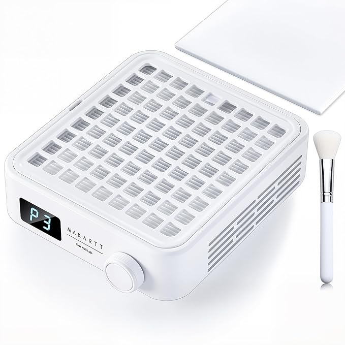Makartt Professional Nail Dust Collector – Powerful Dust Collector Nail Tech Quite Suction Machine for Acrylic Nails Manicure & Pedicure Salon & Home Use Includes 10pcs Filters & Dust Brush-VivaGrace Women