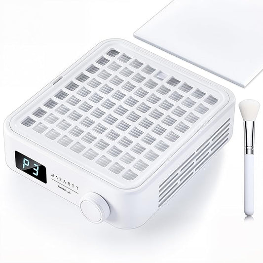 Makartt Professional Nail Dust Collector – Powerful Dust Collector Nail Tech Quite Suction Machine for Acrylic Nails Manicure & Pedicure Salon & Home Use Includes 10pcs Filters & Dust Brush-VivaGrace Women