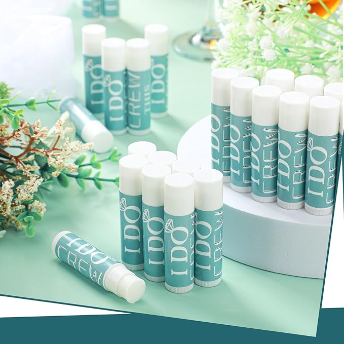 24 Pcs Bachelorette Lip Balm I Do Crew Wedding Party Gifts Bachelorette Lip Balm Gift Wedding Favors for Bachelorette Wedding Party Guest Supplies (Green)-VivaGrace Women
