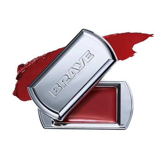 BRAYE Lipsleek Lip Balm, Monochromatic Cream Blush 2-in-1 Face Makeup, Hydrating & Mood Buildable, Vegan + Cruelty-Free Glow for Cheeks l 01 Ardor-VivaGrace Women