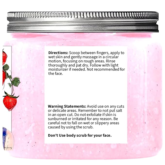 Strawberry Ice Cream Sugar Scrub 10 oz - Natural Strawberry Formula - Deliciously Fragrant, Refreshing, and Skin-Polishing Care - The Best Stocking Stuffer-VivaGrace Women