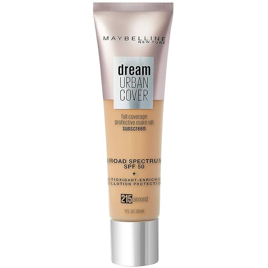 Maybelline Dream Urban Cover Flawless Coverage Foundation Makeup, SPF 50, Almond-VivaGrace Women