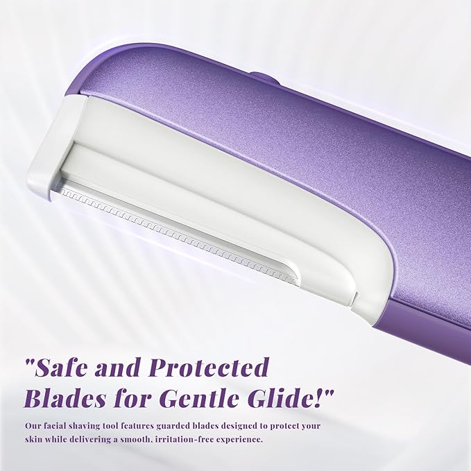 Dermaplaning Tool for Women - Facial Exfoliation & Peach Fuzz Hair Removal with Rechargeable Sonic Edge Technology, 10 Refill Blades-VivaGrace Women