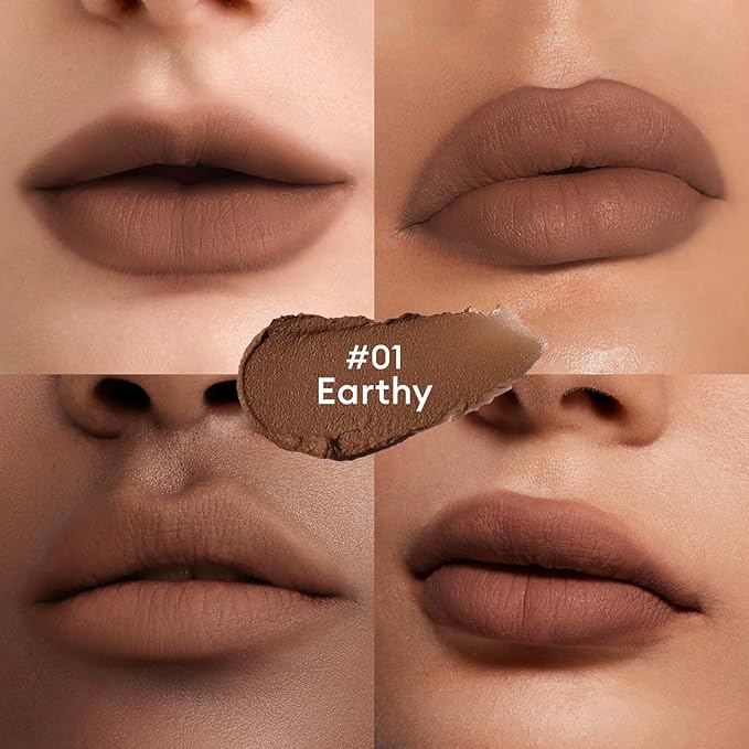 ITY Velvet Matte Finish Lip Stain-Mousse Textured Lip Clay, Red Shade, Conceals Lip Lines, Rich Pigment Lip Tint Lipsticks, 0.14 oz (4g) in Earthy, Berrylicious.-VivaGrace Women