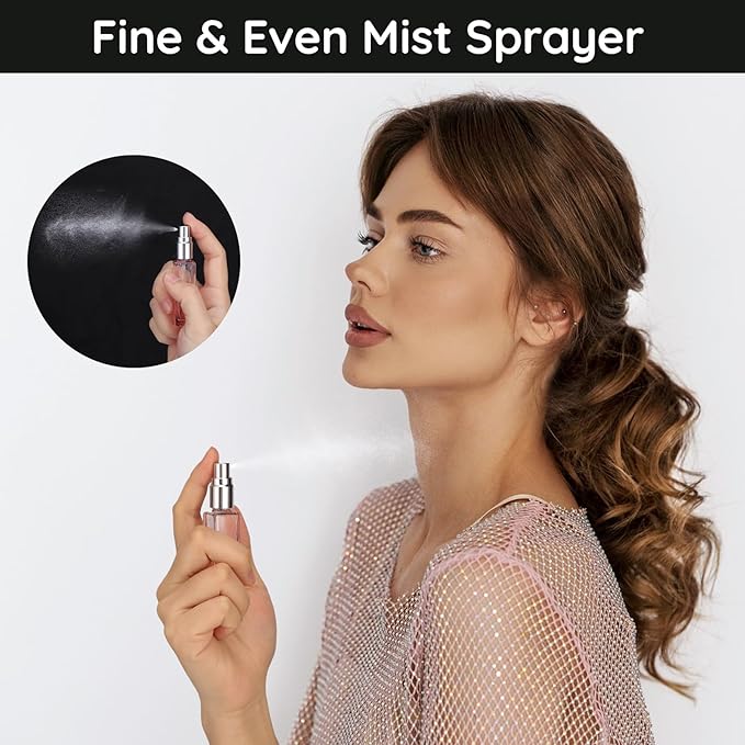 Segbeauty 10ML Refillable Perfume Bottle, 10 Packs Fine Mist Atomizer Sprayer, Empty Glass Spray Bottle Mini Portable Travel Atomizer for Toiletries, Fragrance Scent Pump Dispenser-VivaGrace Women