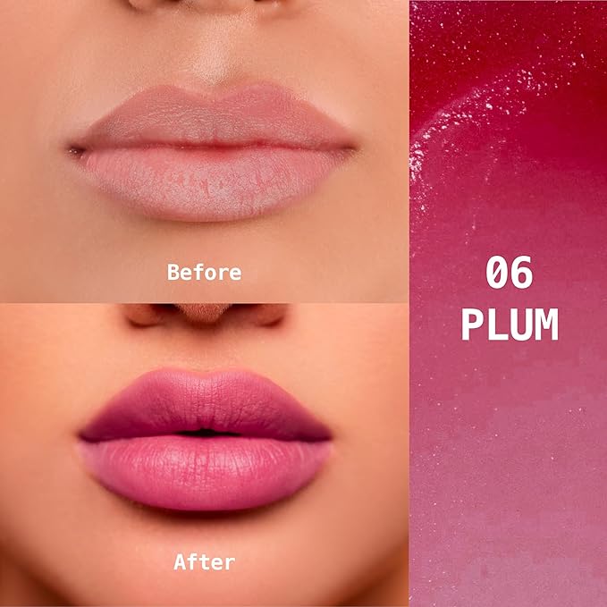 Ruby Kisses Balm Up Tinted Lip Balm, Non-Greasy Hydrating Formula, Nourishing Coconut Core & Vitamin E Infused, Lip Care with Natural Shine, Lightweight Sheer Color (Plum)-VivaGrace Women