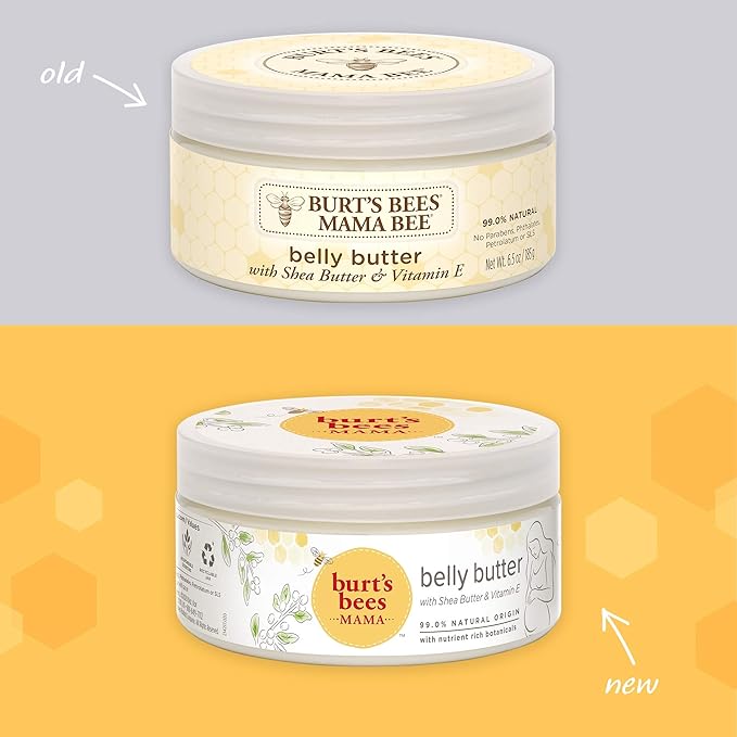 Burt's Bees Mama Belly Butter Stretch Mark Cream for Pregnancy Massages Body & Reduces Scar Appearance, Prenatal & Postnatal Tummy Skin Care, Shea Butter & Vitamin E Rich Formula, 6.5 Oz (Pack of 3)-VivaGrace Women