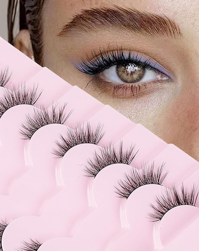 Onlyall Half Eyelashes Corner Lashes Natural Lashes Half Lashes Wispy End Lashes Corner Eyelashes 3/4 Lashes 7 Pairs C19-VivaGrace Women