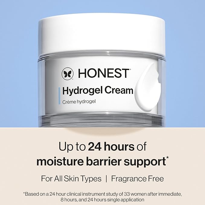 Honest Beauty Hydrogel Cream with Hyaluronic Acid | Lightweight, Moisturizing Water Cream | Gentle for Sensitive Skin, Fragrance Free, Vegan | 1.7 fl oz-VivaGrace Women