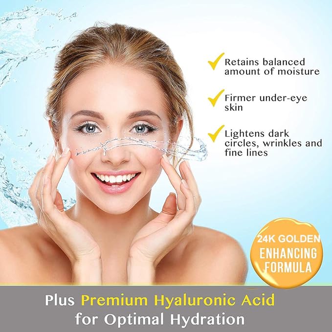 Under Eye Patches, 24K Gold Eye Mask, 60PCS Under Eye Mask, Collagen Gel Pads Patch Treatments for Lighten Wrinkles Puffy Eyes Dark Circles Anti-Aging Moisturizing, Fine Lines Eye Bags Women Men-VivaGrace Women