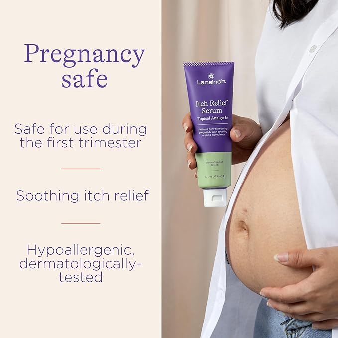 Lansinoh Anti-Itch Serum for Pregnant Moms, Skin Care & Itch Relief Lotion, Safe for First Trimester, Pregnancy Essentials, 4.4 Ounces-VivaGrace Women