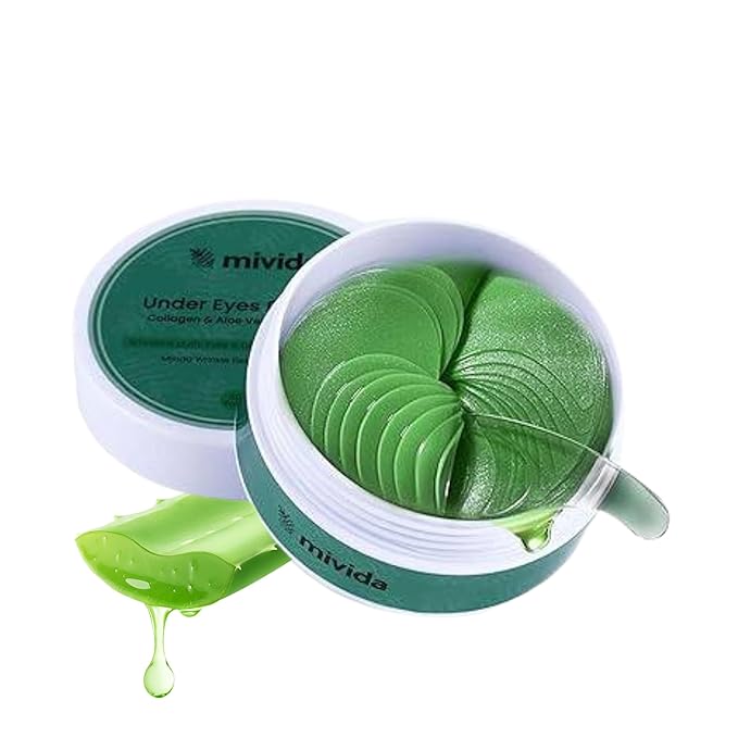 Collagen Under Eyes Patches With Aloe Vera (60 PCS) | For Puffy Eyes and Dark Circle - Anti-Aging Eye Masks for Face to Soothe Puffiness | Anti Wrinkle under eye mask-VivaGrace Women