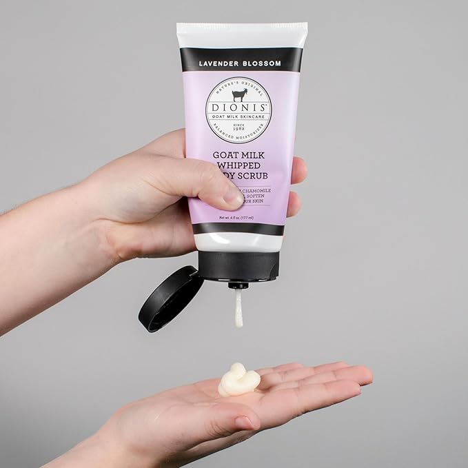 Dionis Goat Milk Skincare Lavender Scented Whipped Body Scrub & Lotion Gift Set - Gentle Chamomile Blended Exfoliating Sugar Scrub & Hydrating Body Cream Set, 6 oz & 8.5 oz-VivaGrace Women