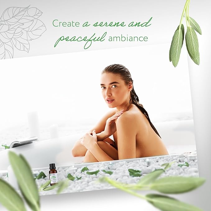 HBNO Organic Sage Essential Oil - 1 oz (30ml) - USDA Certified Organic Sage Essential Oil for Aromatherapy, Soap Making, DIY, Fragrances, Diffuser.-VivaGrace Women