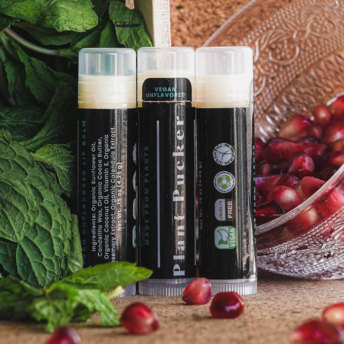 Vegan Lip Balm (3-Pack) (Unflavored)-VivaGrace Women