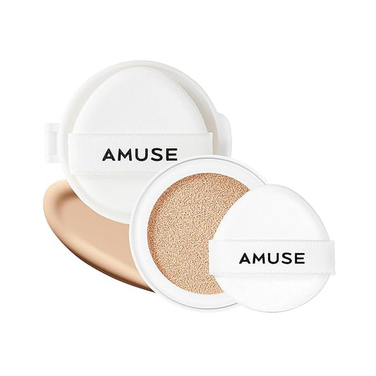 Amuse SEOUL Ceramic Skin Perfector Cushion Foundation Refill | Long-lasting, Lightweight, Semi-matte, Flawless Coverage, Hypoallergenic, Korean Beauty, Vegan(15g / 0.52 oz.) ([Refill] 03 HONEY)-VivaGrace Women