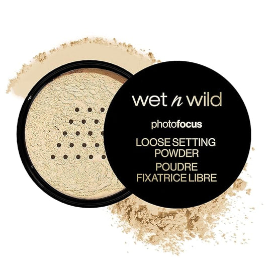 wet n wild Photo Focus Loose Baking Setting Powder, Highlighter Makeup, Suitable for All Skin Tones, Banana-VivaGrace Women
