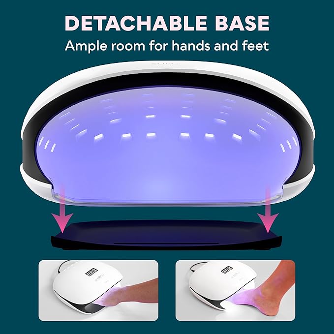 SUNUV UV LED Nail Lamp, UV Light for Gel Polish with 4 Timer Settings, Nail Dryer with LCD Display, Removable Base SUN4S Black-VivaGrace Women