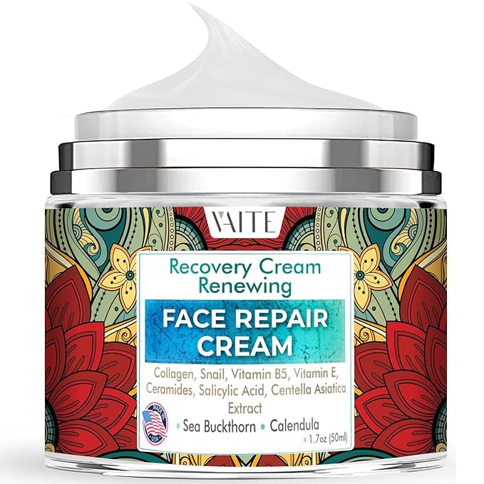 VAITE Face Moisturizer Remedy Skin Repair Cream with Snail, Salicylic Acid, Vitamin B5, Vitamin E, Collagen, and Ceramides for Men and Women Anti-aging Anti-wrinkle Made in USA Night and Day-VivaGrace Women