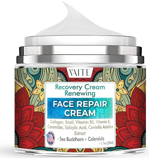 VAITE Face Moisturizer Remedy Skin Repair Cream with Snail, Salicylic Acid, Vitamin B5, Vitamin E, Collagen, and Ceramides for Men and Women Anti-aging Anti-wrinkle Made in USA Night and Day-VivaGrace Women