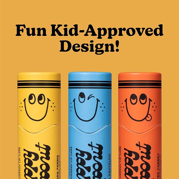 Poppy & Pout Kids Jumbo Lip Balm | All Natural Lip Balms & Moisturizers | Hydrates with Beeswax, Vitamin E, Organic Coconut Oil | Cruelty-Free | Lip Balm in Recyclable Cardboard Tube (Banana Fanna)-VivaGrace Women