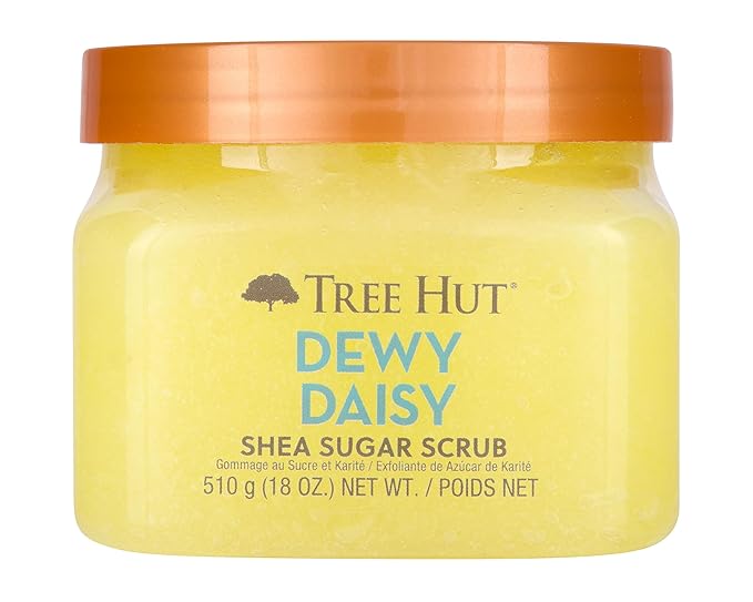 Tree Hut Dewy Daisy Shea Sugar Scrub | Exfoliating Body Scrub Removes Dead, Dry Skin for a Soft & Hydrated Feel | Nourishing Essential Body Care | 18 fl oz.-VivaGrace Women