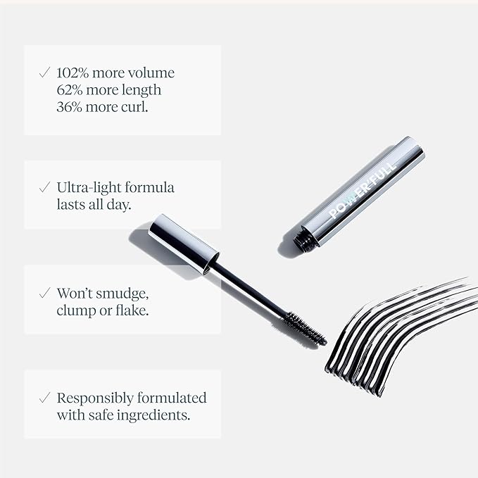 Wonderskin Mascara - Black Mascara for Volume, Length, and Curl - Lengthening, Volumizing & Smudge Proof Lash Makeup-VivaGrace Women