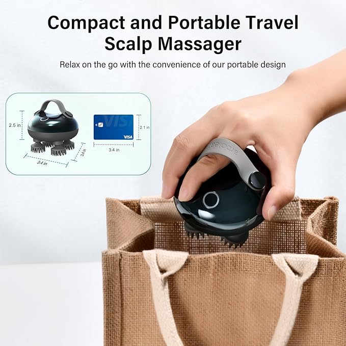 arboleaf Scalp Massager Electric, Portable Head Massager Scalp Stress Relax, Waterproof 6 in 1 Hair Massage with 8 Removable Claws, Rechargeable Hair Head Scratcher, Gifts for Her Him-VivaGrace Women