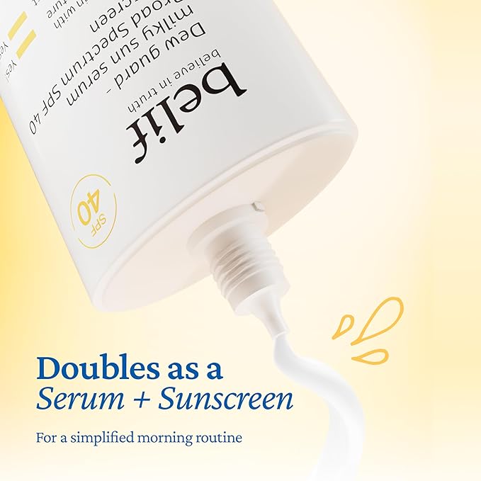 belif Milky Niacinamide Sunscreen SPF 40 – Lightweight & Invisible Sun Serum for Face with 7 Types of Hyaluronic Acid | No White Cast, Non-Comedogenic, Hydrating, Makeup-Gripping Primer (1.69 fl.oz)-VivaGrace Women